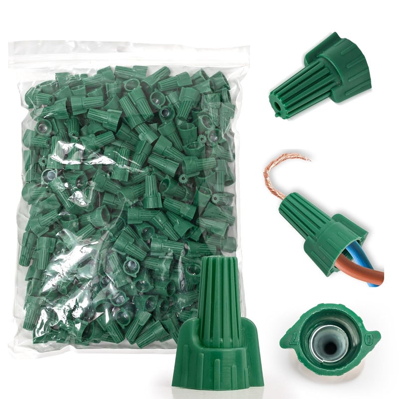 NEXUS 30PCS Green Wire Connectors Nuts with Hole, Winged Ground Wire Connectors-P99 Electrical Grounding Easy Twist-On 14-10 AWG Cables, Ensuring Secure and Reliable Wiring Connections. - Image 1